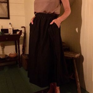 H&M Black MIDI A-Line Skirt